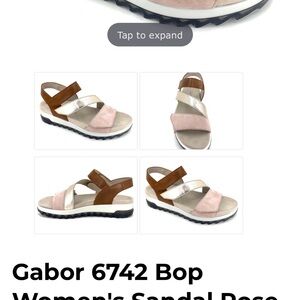 NWOB Gabor Women's Sandal in Nudish Pink, Cream & Brown 9